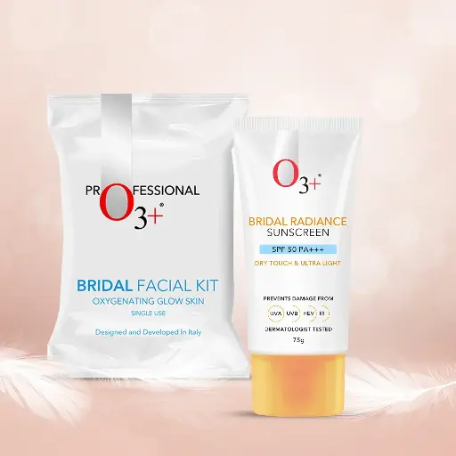 Radiance Skincare Combo With Bridal Facial Kit Oxygenating Glow Skin 81g & UVA UVB Ultra Light Sunscreen With SPF50 PA+++ 75g |All Skin Type